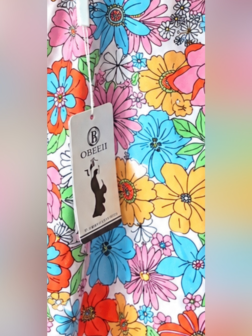 NWT-OBEEII Floral One Piece Swimsuit with Matching Wrap - Picture 4 of 7